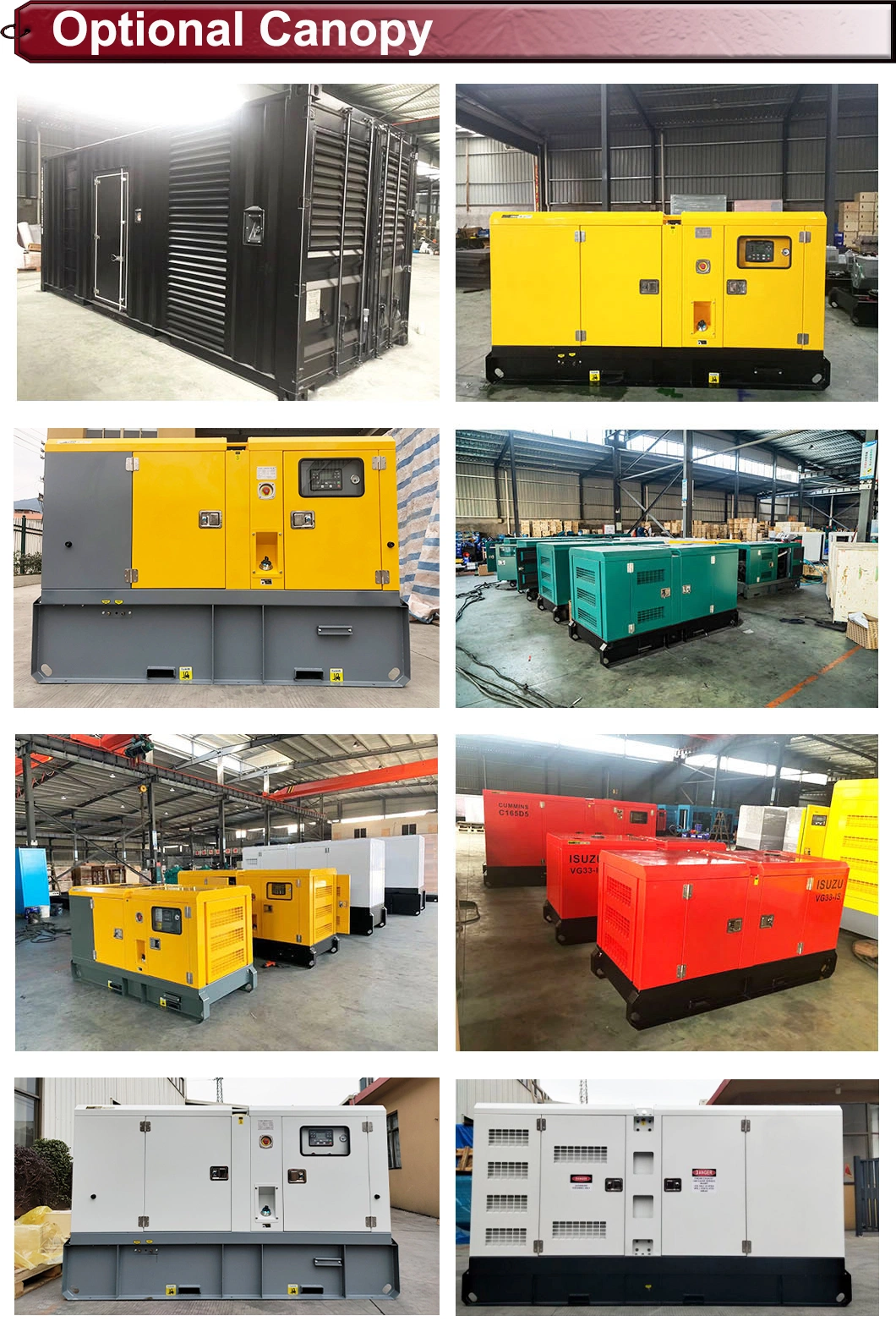 Manufacturer OEM Isuzu 125kv/125kVA/100kw 50Hz Diesel Mechinical Power Ultrasonic for Building Office Generator Set Price List with ATS for Sale